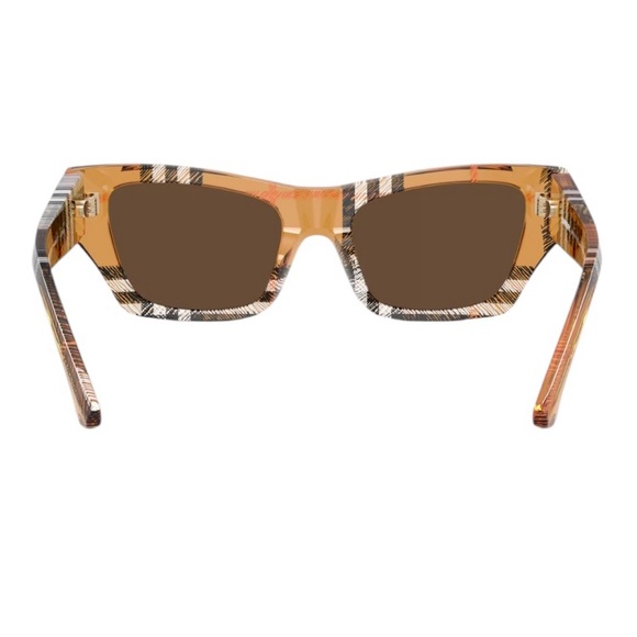BURBERRY Cat Eye Dark Brown Check Sand Sunglasses BE4441U | Authentic | NWT - Picture 4 of 10